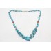 Traditional Necklace 925 Sterling Silver beads blue turquoise stone P 372